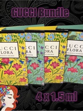 Gucci Mini gift Set with Yellow & Mint Floral Boxes